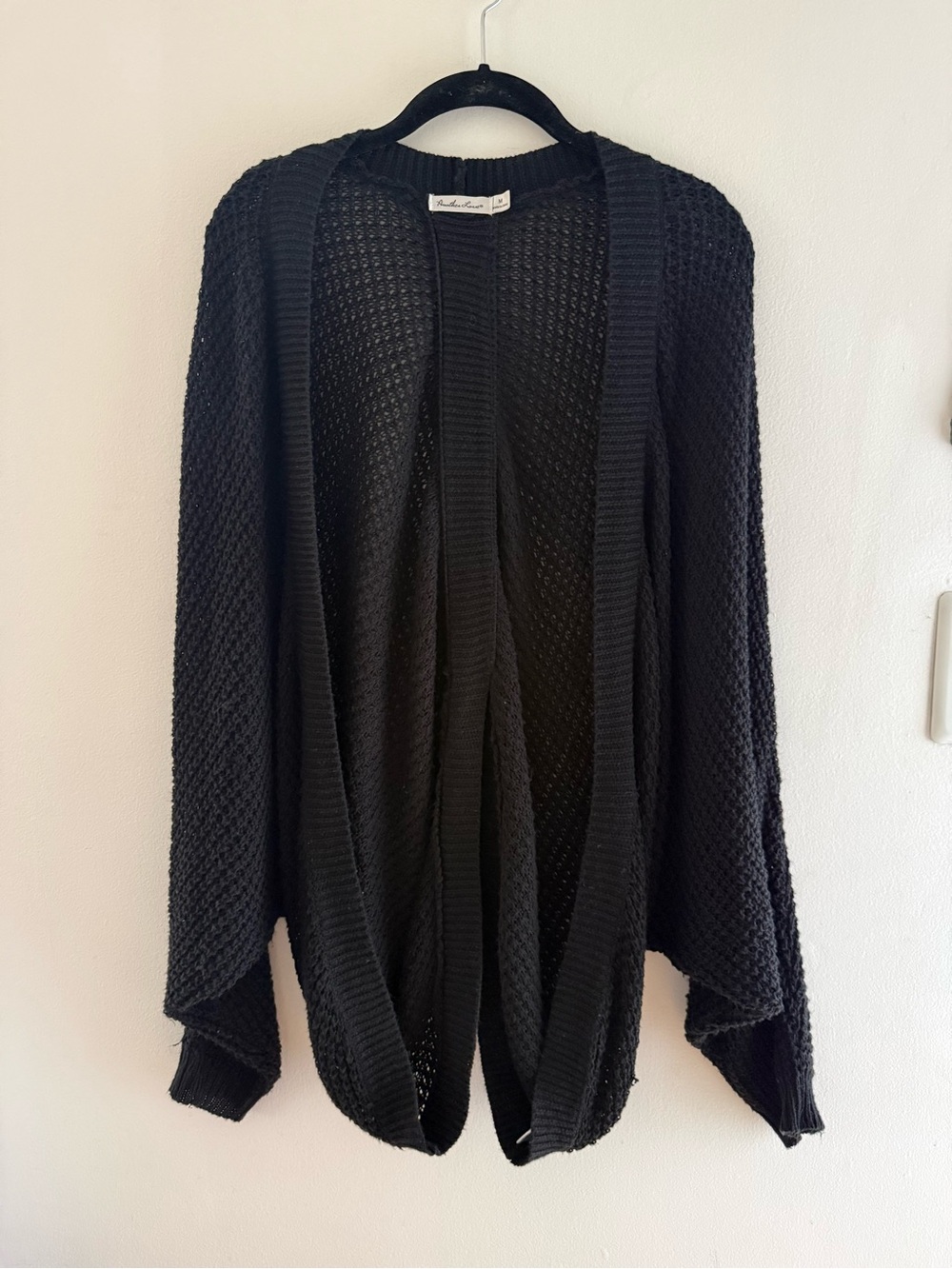 Another Love Black Open-Front Knit Cardigan M